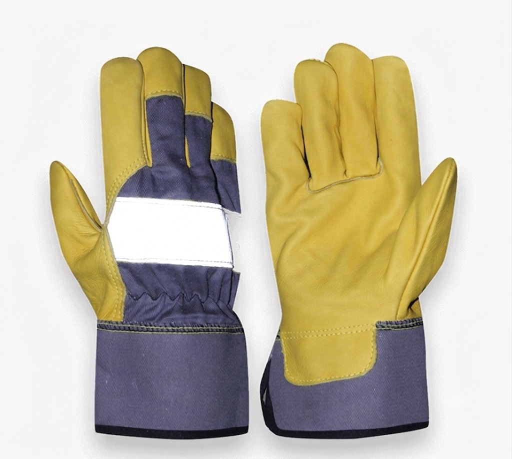 Leather palm safety glove